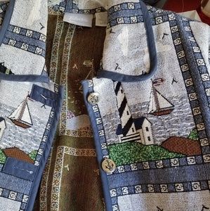 BLAIR Women's Quilted Lighthouse Nautical Jacket L